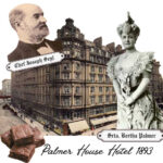 foto do palmer house hotel, bertha palmer e o chef joseph seyl