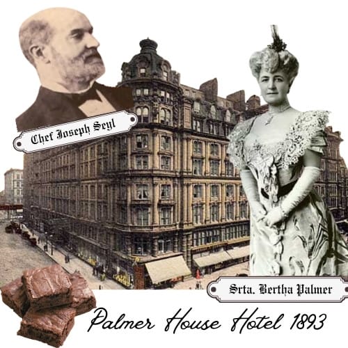 foto do palmer house hotel, bertha palmer e o chef joseph seyl