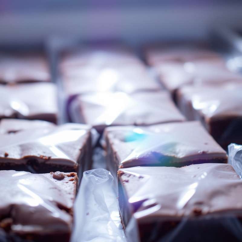 brownies armazenados congelados
