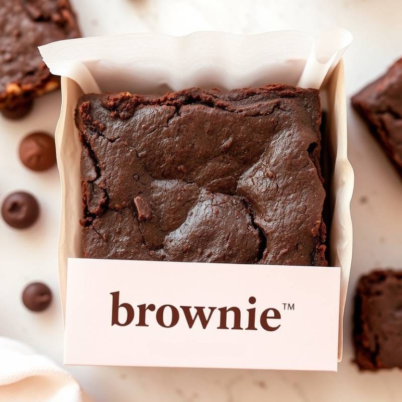 brownie em uma caixinha rosa