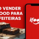banner com brownies e celular com app iFood, destacando vendas para confeiteiras