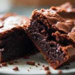 brownies empilhados com casquinha crocante e recheio cremoso