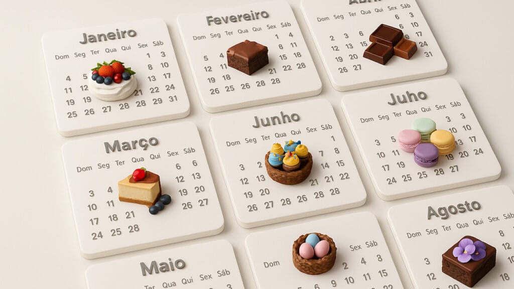 foto de um calendario em 3d