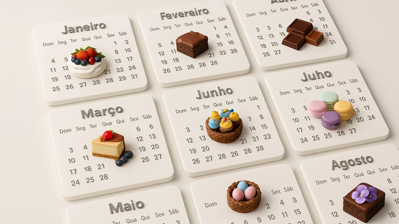 foto de um calendario em 3d