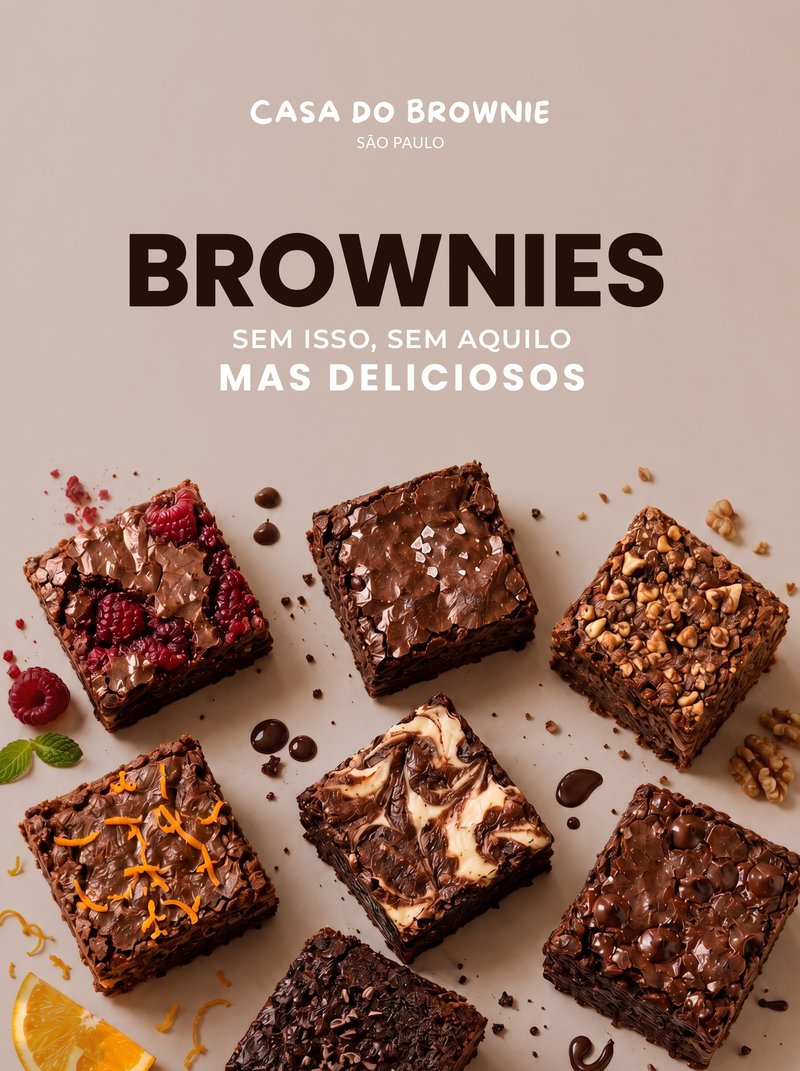 Capa do livro Brownies, Sem Isso, Sem Aquilo, mas Deliciosos